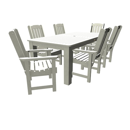 Highwood Usa Lehigh 7pc Rectangular Outdoor Patio Furniture Dining Set 84 x 42 AD-ST7LH1CO5AA-WHE